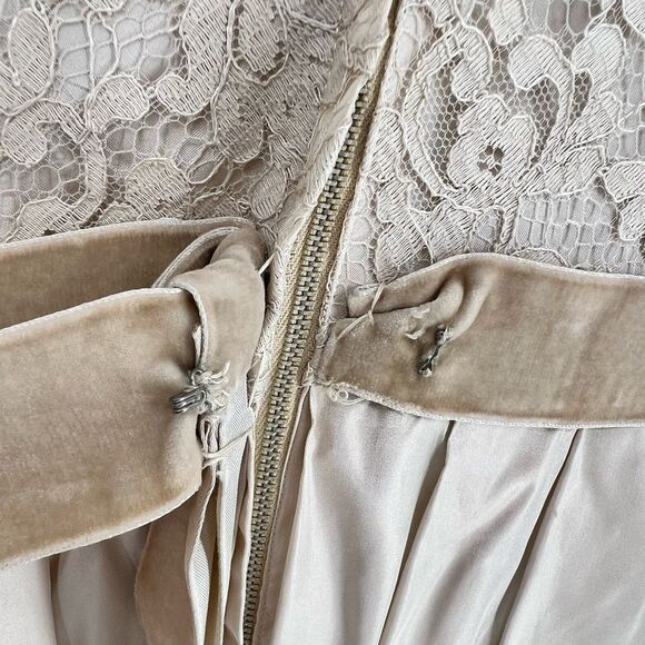 1950’s Harry Keiser Cream & Ivory Maxi Formal Party Dress Size XS - Picture 8 of 10